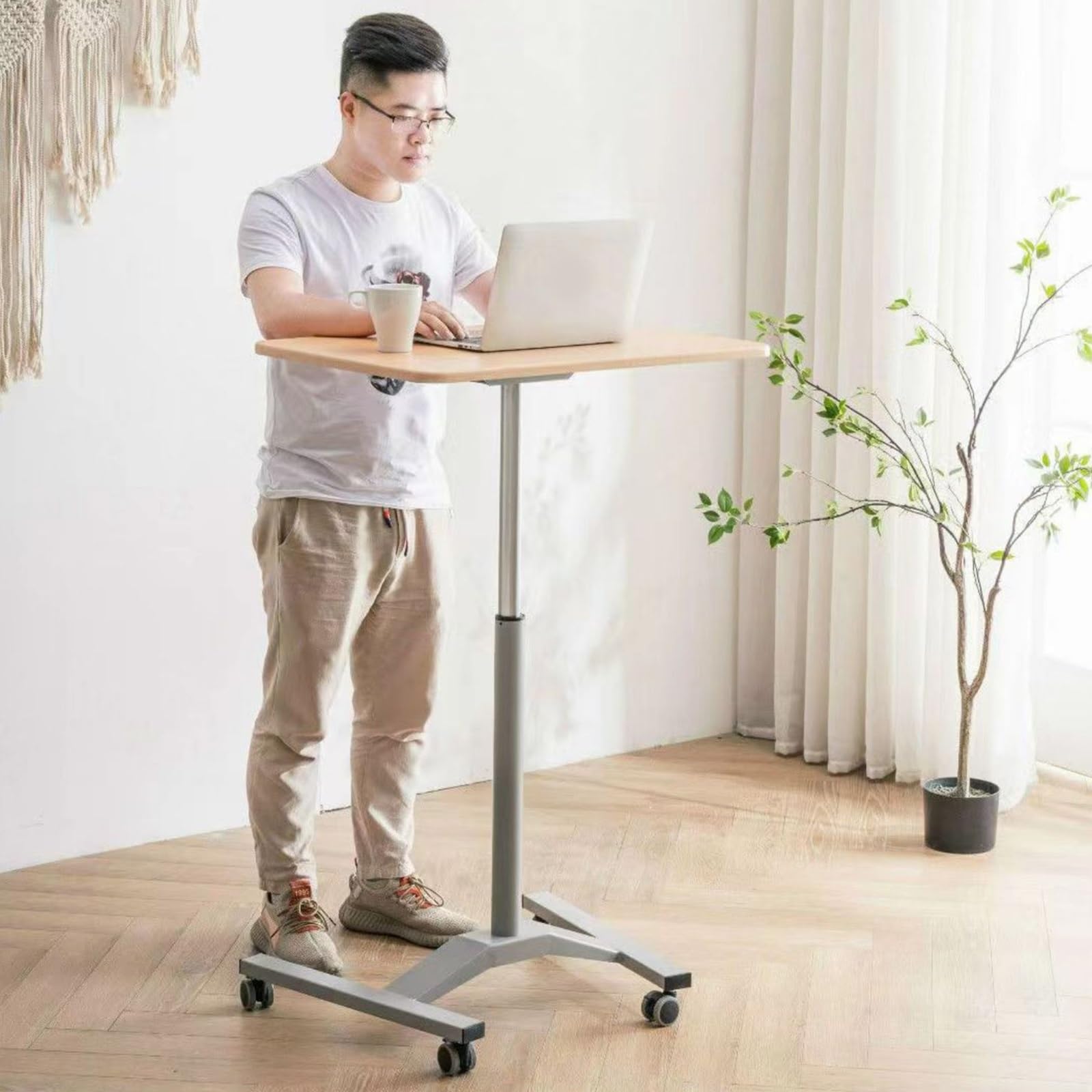 Générique Pupitre Mobile Portable et réglable avec roulettes, pupitre à Hauteur Ajustable pour l'école, Le Bureau et la Maison, Design Noir élégant pour Les présentations
