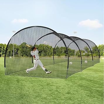 30x10x8ft Portable Collapsible Baseball & Softball Batting Cage Net for Backyard Practice Heavy Duty Hitting Equipment