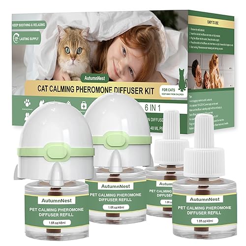 6-in-1 Cat Calming Pheromone Diffuser Kit, Cat Calming Diffuser for