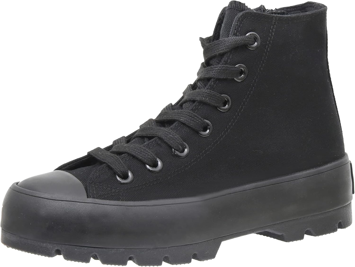 CUSHIONAIRE Women's Vespa high top Canvas Sneaker +Memory Foam and Side Zipper