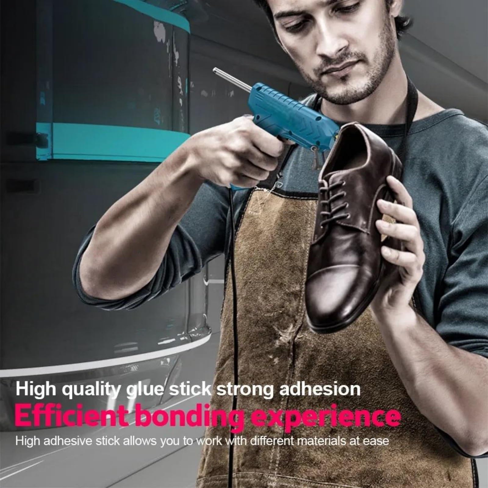 Pistola de pegamento eléctrica de 3,6 V for bricolaje, herramienta de pegamento de doble temperatura, pistola de aire caliente Pistola Silicona Caliente(A)