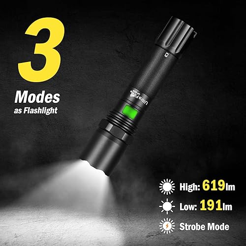 Miniatura 3 de UltraFire Varita de tráfico de 16 pulgadas y 619 lúmenes, 3 modos intermitentes, linterna de seguridad recargable USB-C para control de tráfico,