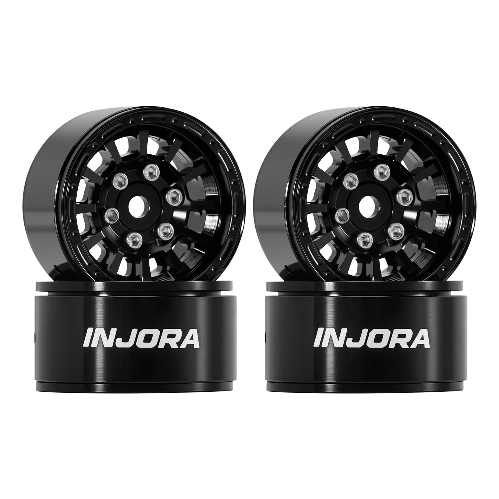 INJORA 1.0" Beadlock Wheels 0mm Offset for 1/18 1/24 RC Crawler
