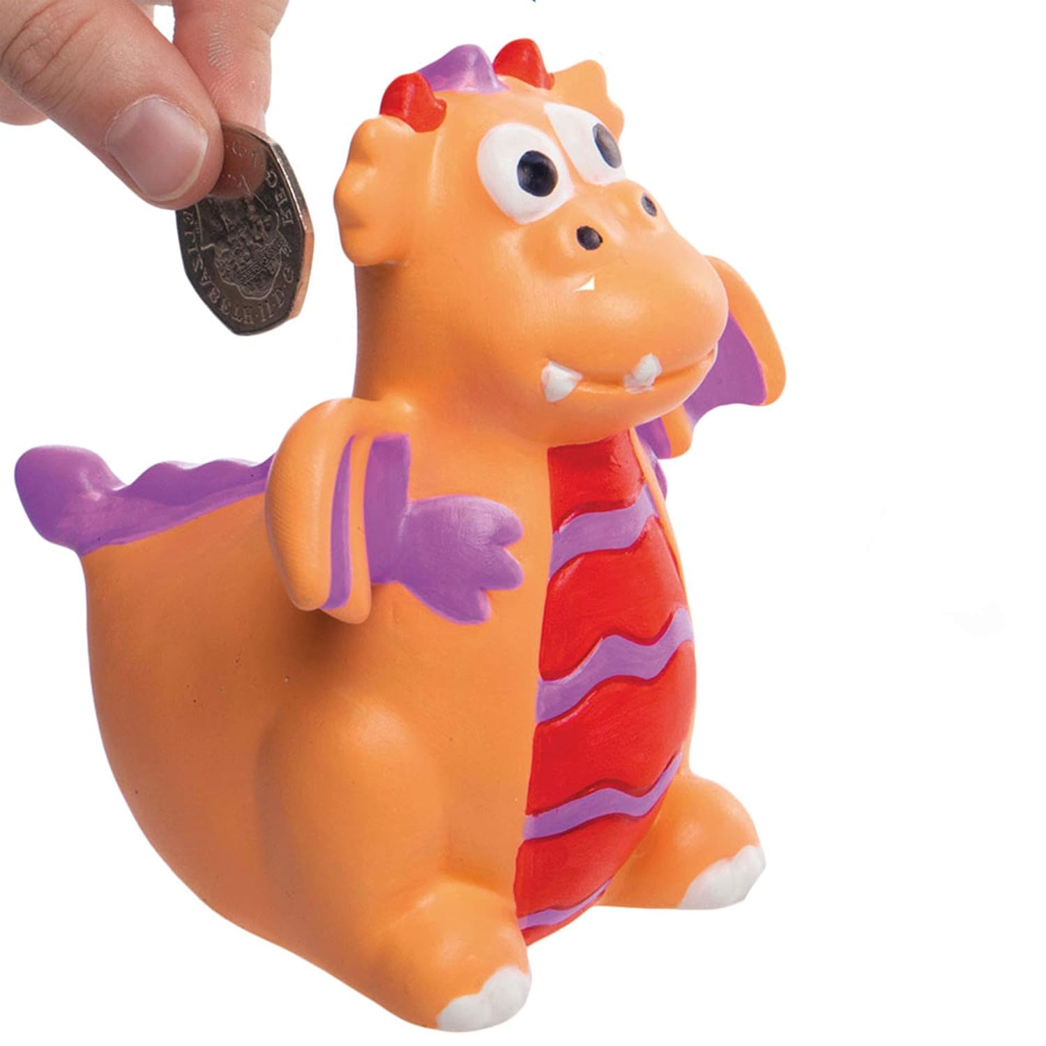 Baker Ross AT637 Dragon Ceramic Piggy Banks Pack of 2, Coin Money Saving activities for Kids