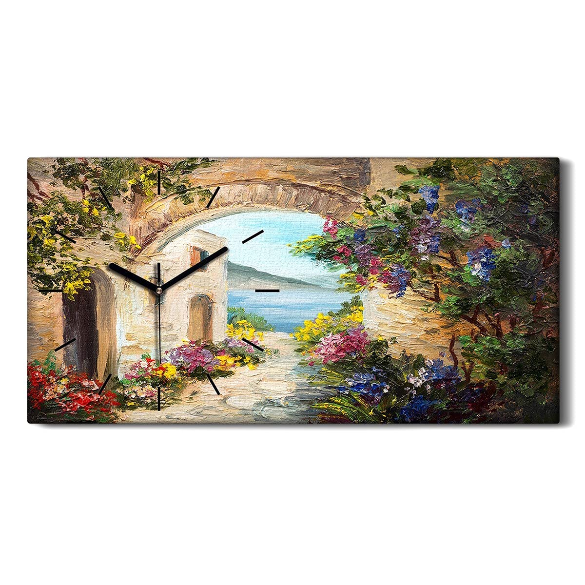 Horloge sur toile ne pas tic tac en silence art moderne 60x30cm
