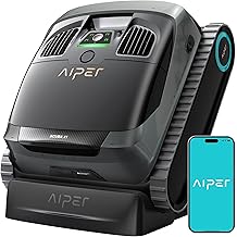 AIPER Scuba X1 Cordless Pool Robot with Powerful Suction, Double Filtration and Wireless Charging Dock, Floor/Wall/Waterline Cleaning, 180 Mins Runtime for Above & In-Ground Pools, Meteorite Black