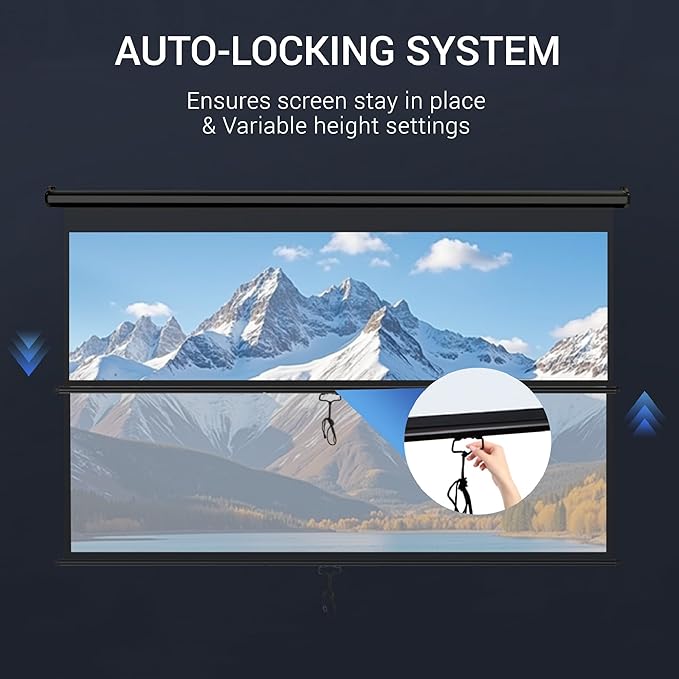Pantalla Manual ZENY 100 Pulgadas 16:9 Retráctil Negro miniatura 4