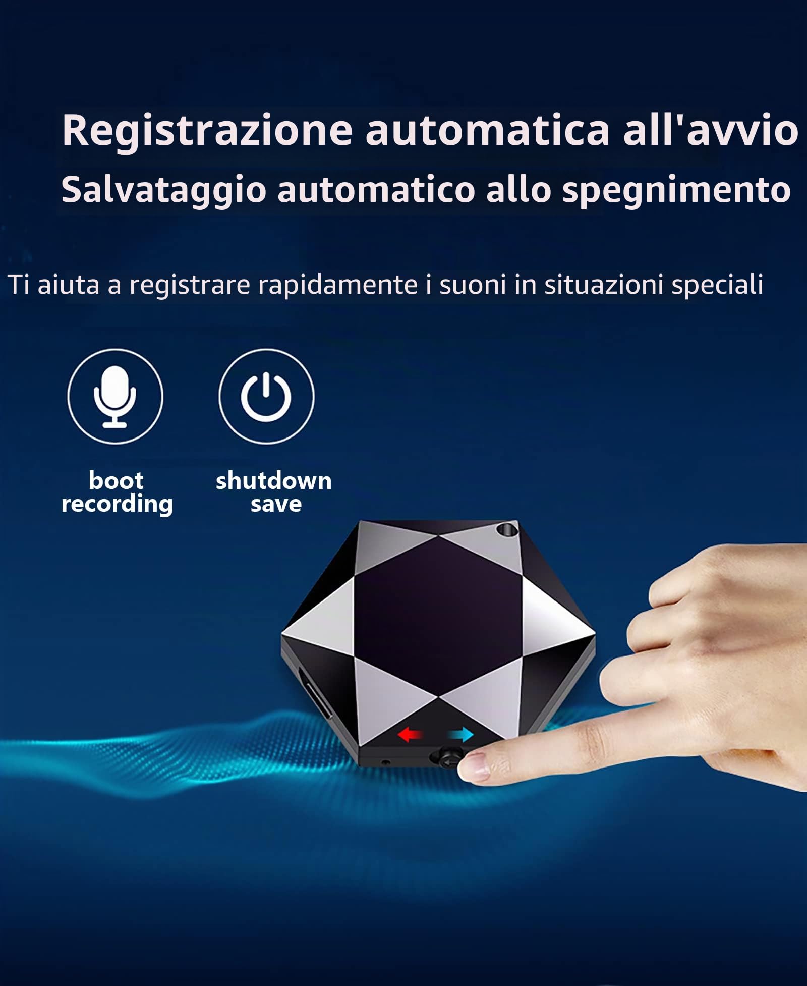 WANGCL Mini registratore vocale a Forma di Ciondolo Registratore vocale Audio Digitale Professionale attivato 60 Ore in Standby Chiavetta USB con cancellazione del Rumore (8 GB)
