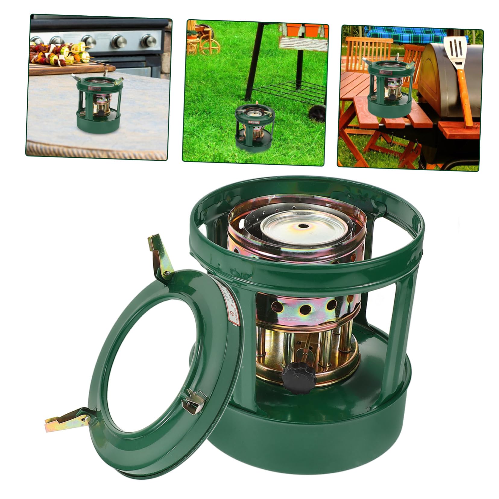 2Pcs Calentador Estufa Quemadores Pequeña Estufa de Queroseno Estufa de Aceite de Queroseno Soporte de Olla Lámpara de Parafina Camping Barbacoa Parrilla Quemador de Queroseno/As Shownx2Pcs/1