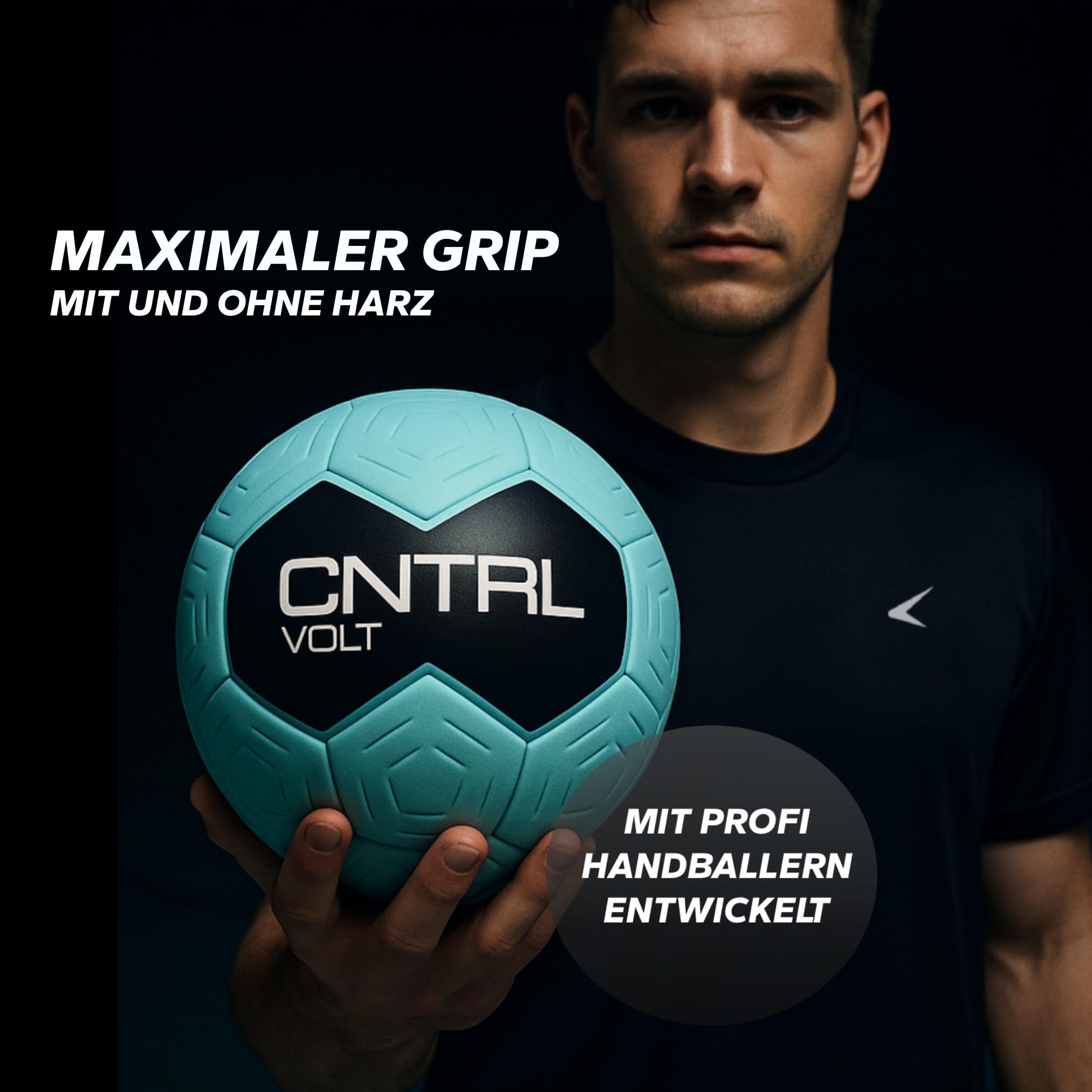CHAIZ CNTRL Volt Handball Blau| Harzfrei & Harz geeignet | Ultimative Ballkontrolle & Grip | Top Trainings- & Spielball für Herren/Damen