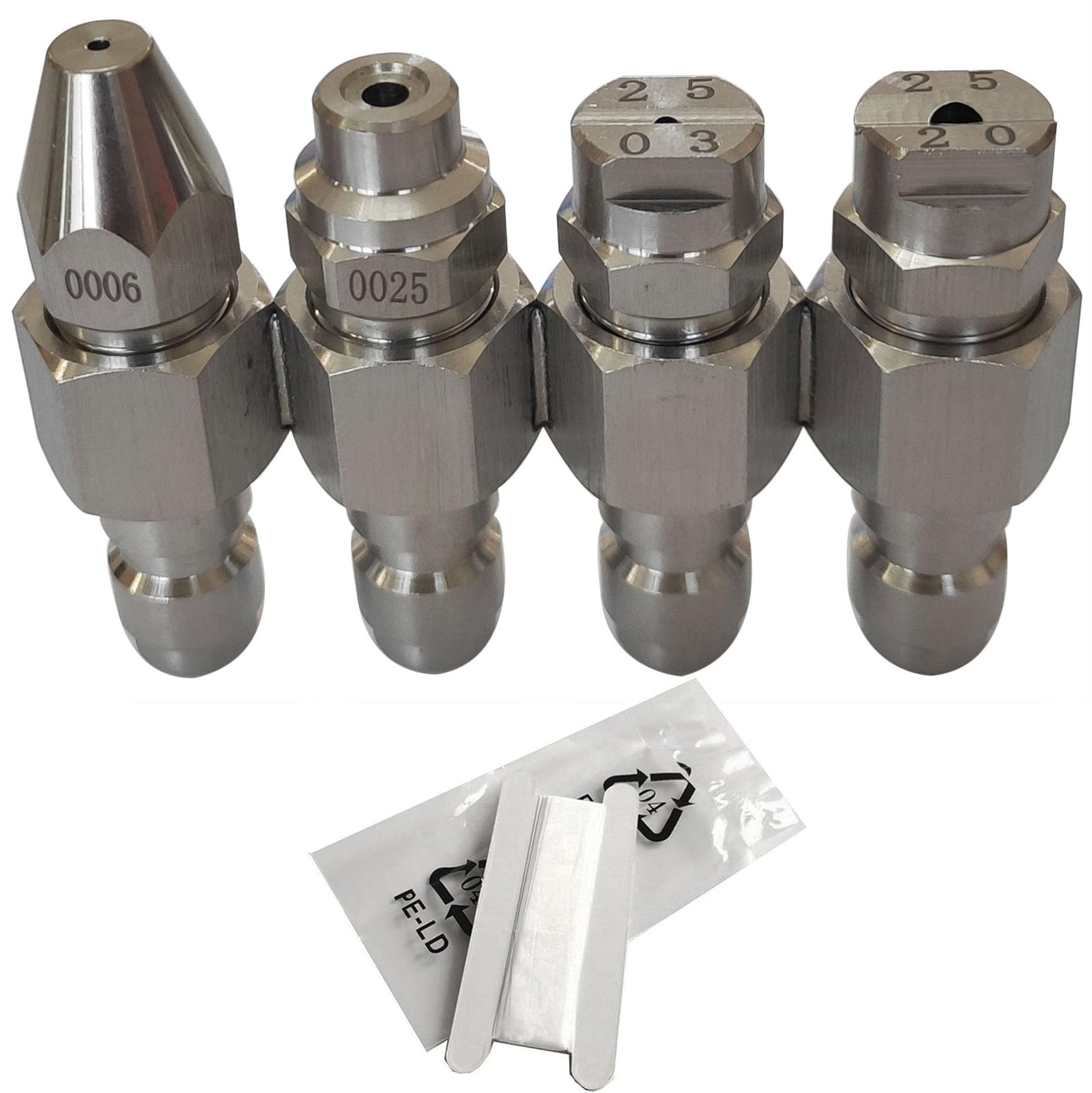 Buse de nettoyeur haute pression 2.5 GPM et support J Rod 4 voies 0.6 cm