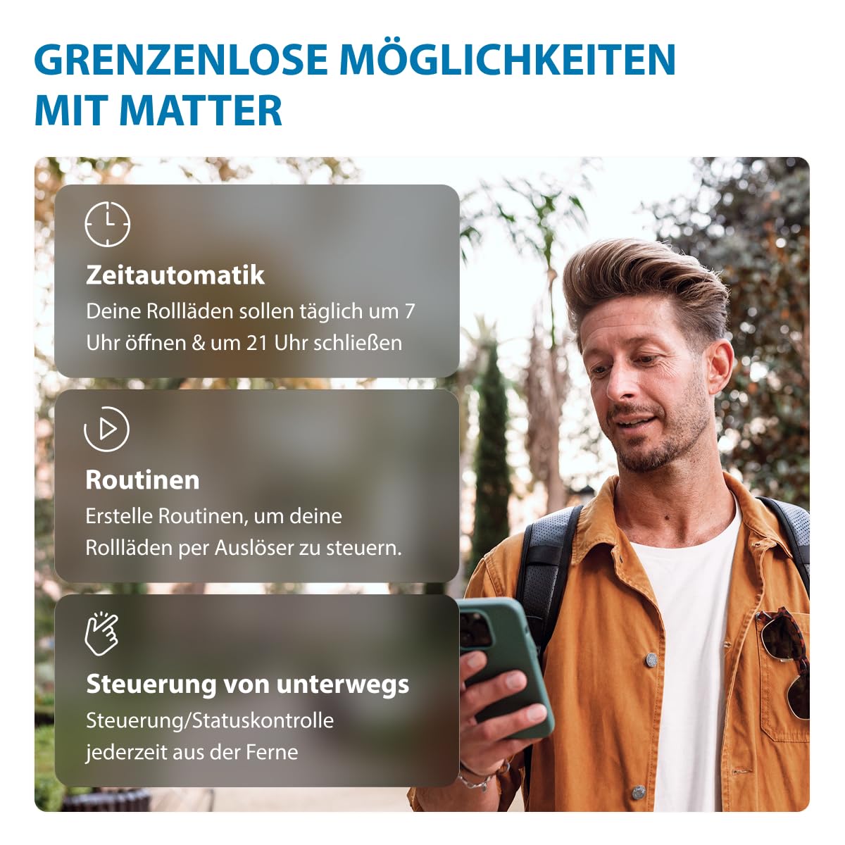 Rademacher Universal Gurtwickler smart; Elektrischer Gurtwickler mit Matter over Thread, kompatibel mit Apple Home, Amazon Alexa, Google Home; erfordert Thread Border Router; Rollladen-Gurtwickler