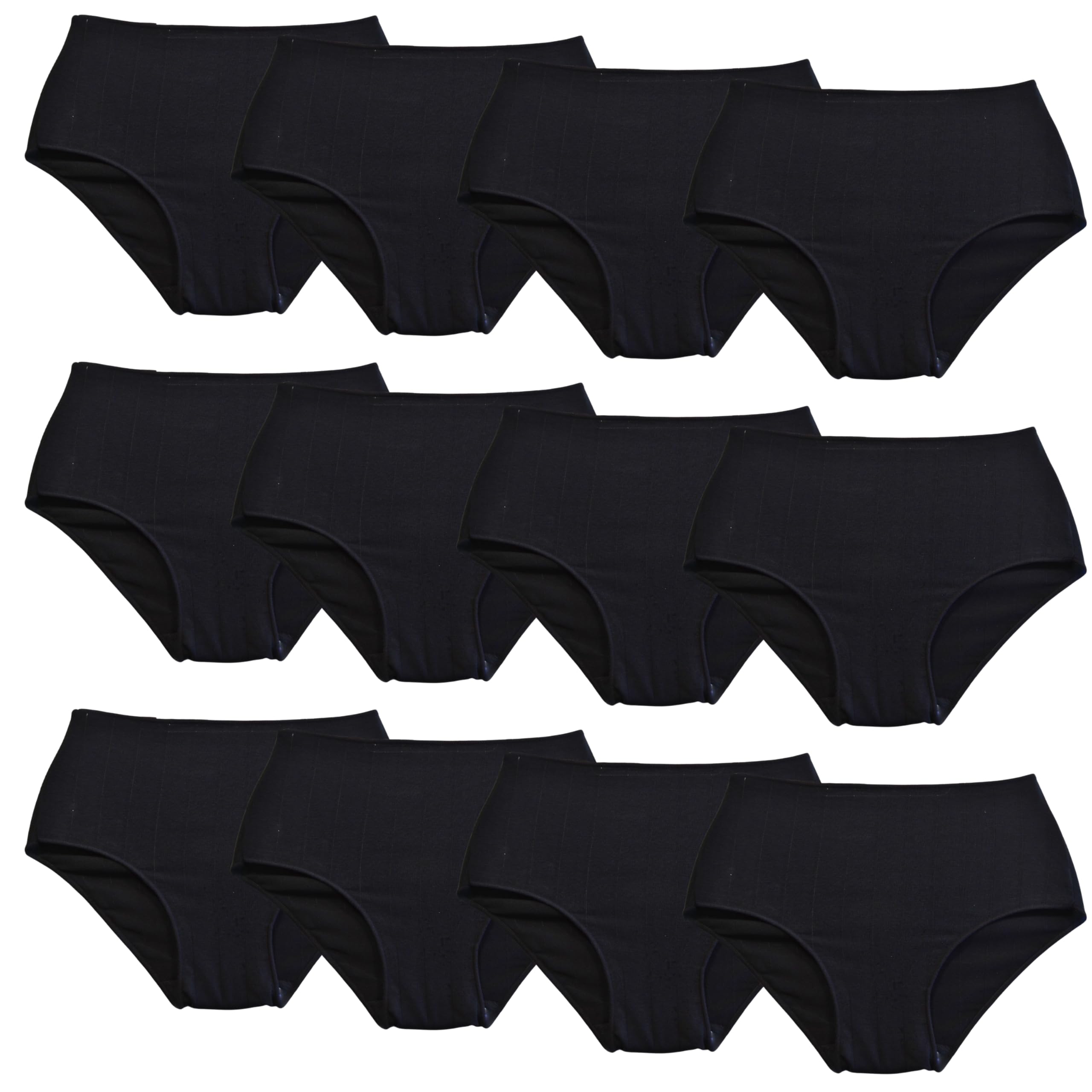 FEVI Pack 12 Braguitas de Tiro Alto de Algodón Mujer, Sin Costuras, Ropa Interior Moldeadora, Cómoda, Suave y Elástica, Bragas Altas Lencería