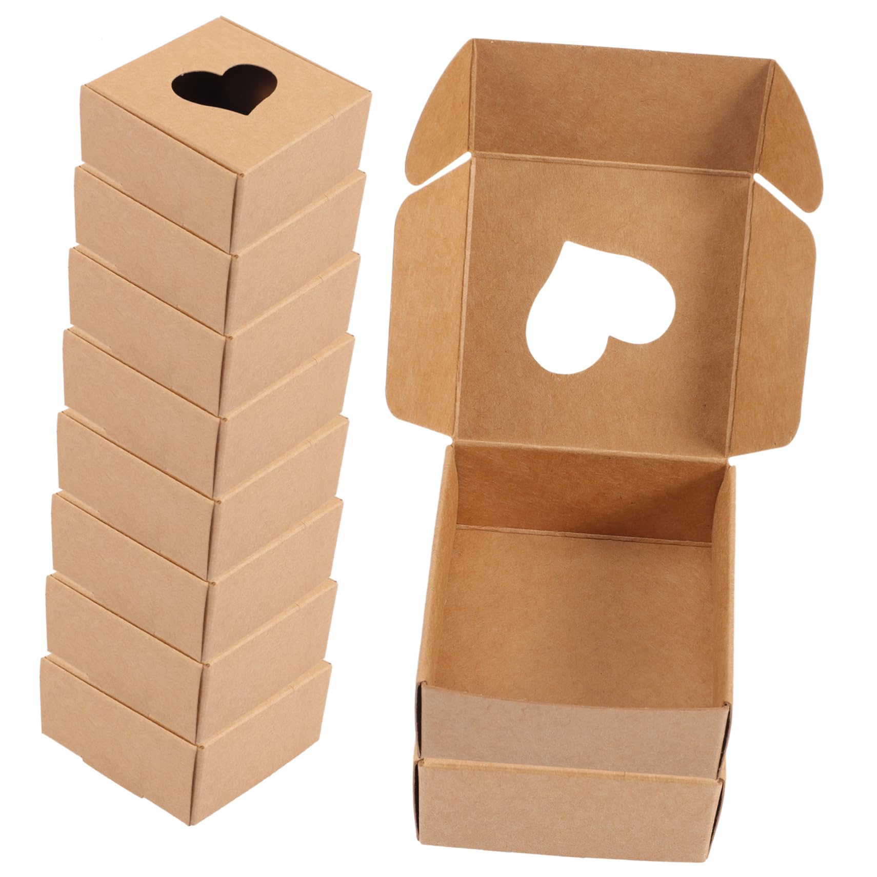 SOLUSTRE 40stücke Kraftpapier Geschenkkartons Mit Herz-löchern Für Handgemachte Seifenverpackungen Für Und Bastelprojekte