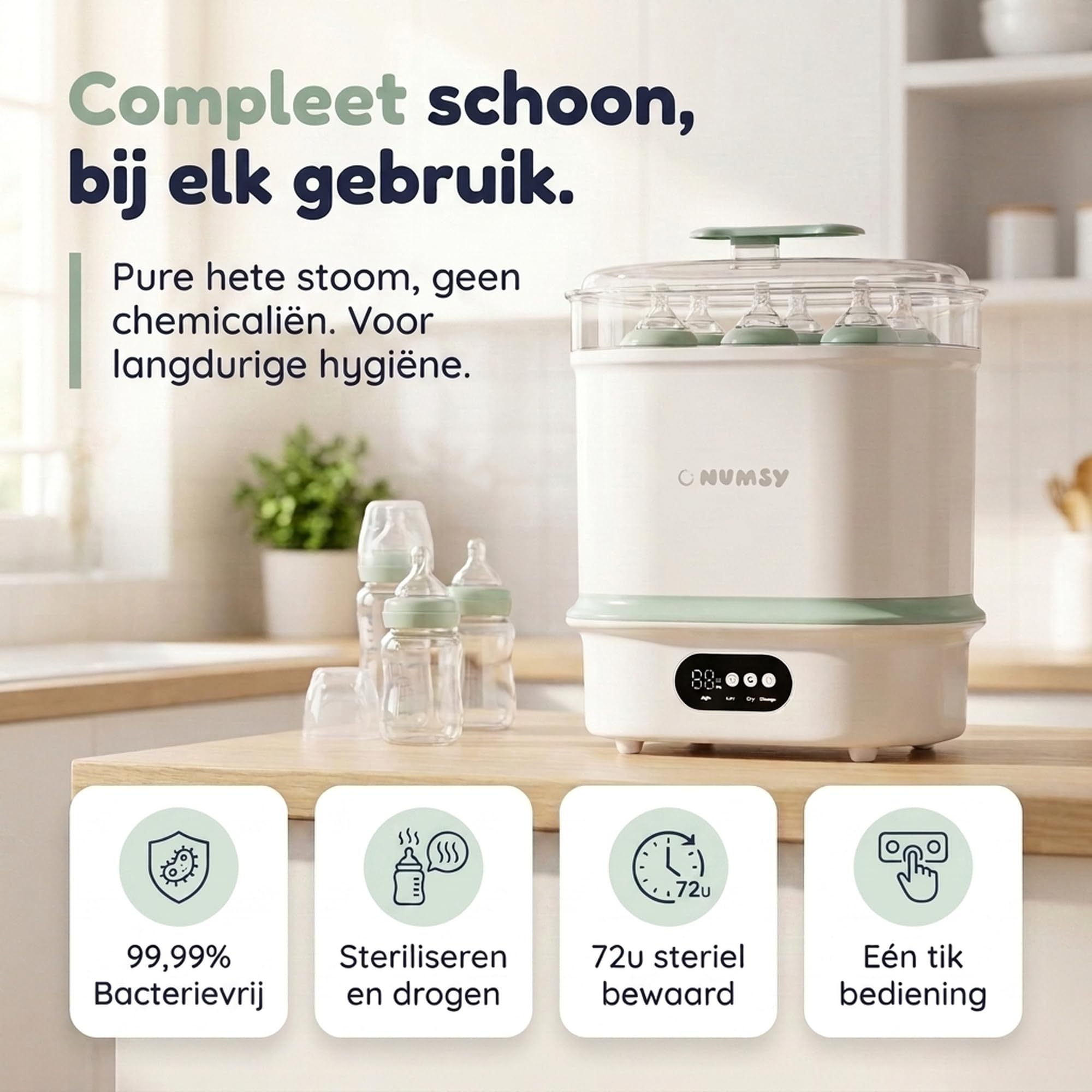 Numsy Steamix Plus Flaschensterilisator mit Trockner - Bottle Sterilizer