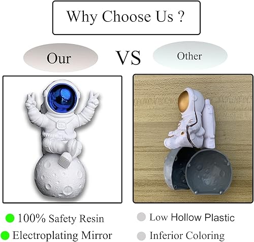 Miniatura 9 de Figura de astronauta, juego de 3 espejos, decoración de estatua de astronauta, figura de resina para decoración de pastel, adorno de escritorio,
