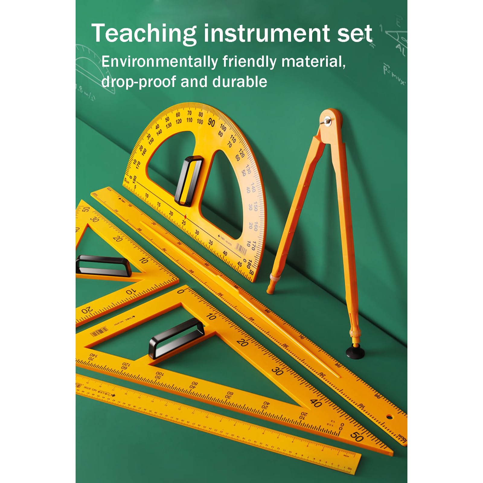 Geometrie-Lineal-Set, Klassenzimmer-Whiteboard-Geometrie-Set, Nicht Leicht Zu Verformen, Leicht, Griff/einfach Zu Halten, Mit Dreiecksplatte/Winkelmesser/Linealen, Für Schule/Lehrer,4pcs