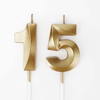 15th Birthday Cake Candles - Number 15 Candles Set For Party Decorations (Green) - View #5