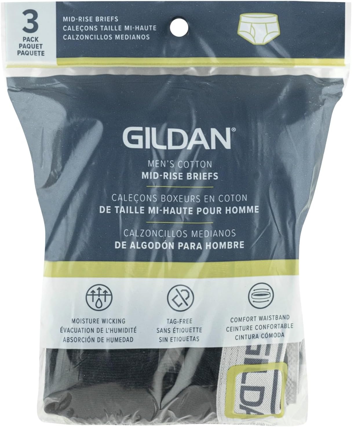 Gildan Men's Cotton Briefs – Soft, Comfortable & Breathable Underwear (3-Pack, Size 3XL)