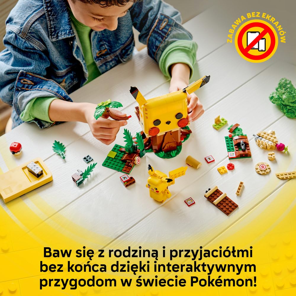 LEGO Pokémon SMART Play: Dom treningowy z Pikachu 72164 | Interaktywna zabawka z Pokémonami, zestaw Wszystko w jednym, 1 SMART klocek, 4 Tagi i ładowarka, dla dzieci 6+, 400 elementów