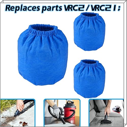 Miniatura 7 de VRC2 - Bolsa de filtro de tela de 1.5 a 3.2 galones para Armor All AA155 AA255 AA255W AA256 VOM205P 0901 2.5 galones Shop VAC Microlined Vacuum &