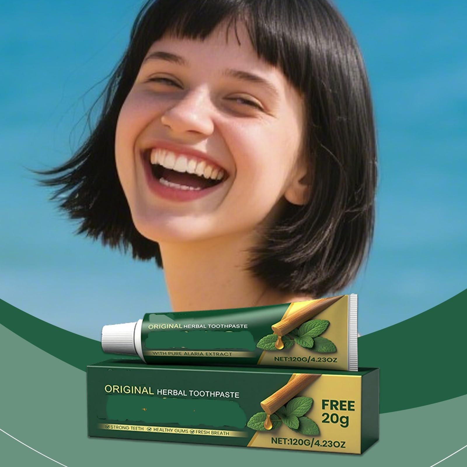 Pasta de dientes refrescante a base hierbas, 120 g: ilumina los, refresca el aliento y proporciona cuidado dental diario por la mañana noche(3pcs)