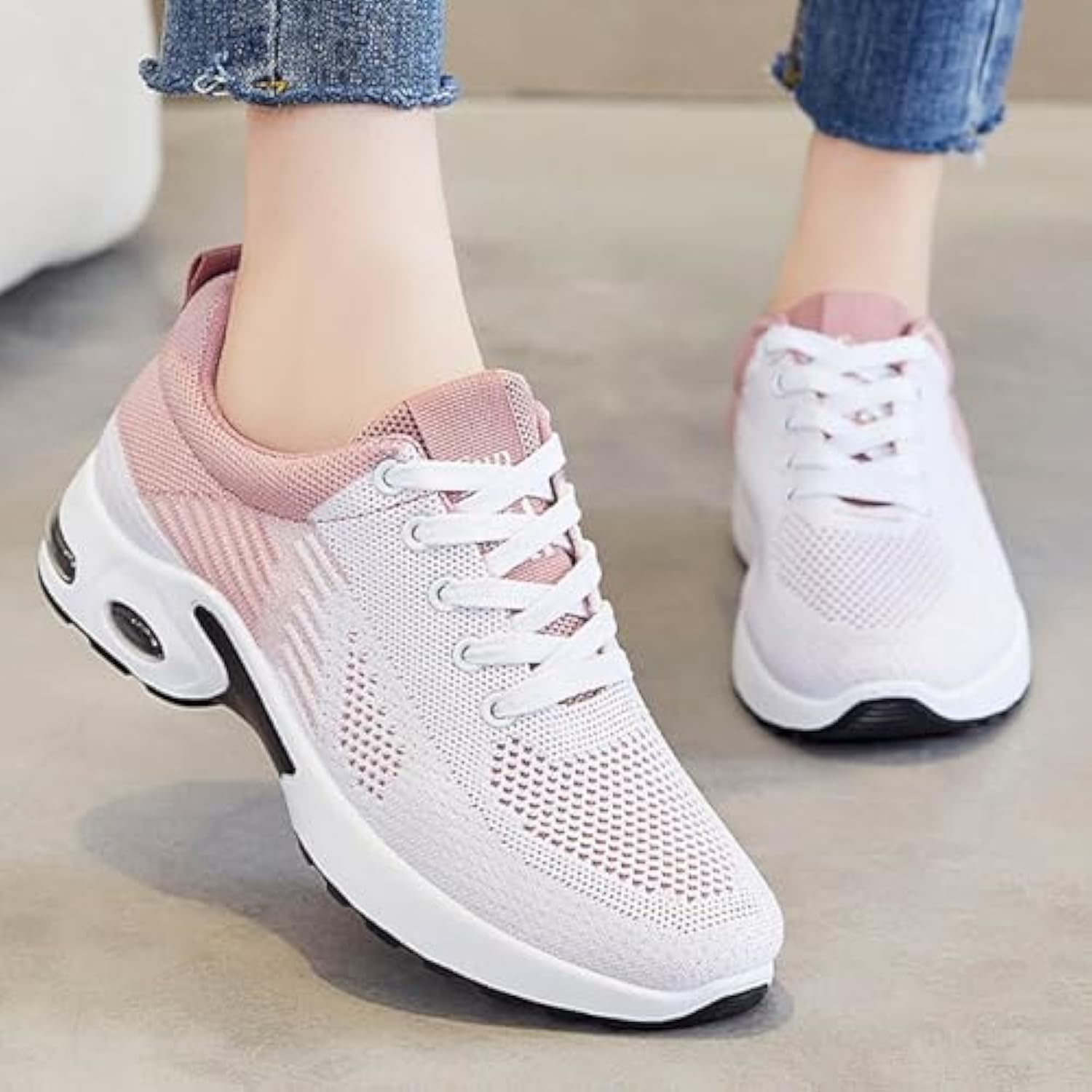 Baskets orthopédiques pour Femmes, Chaussures de Marche avec Soutien de la voûte Plantaire, Chaussures décontractées en Maille Respirante avec Coussin d'air