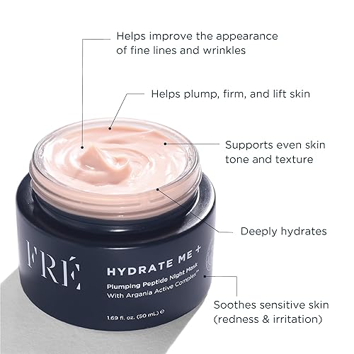 Miniatura 4 de Fre Skincare - Máscara de noche con péptido regordete, HYDRATE ME, mascarilla nocturna para líneas finas y arrugas, crema para el cuidado facial de