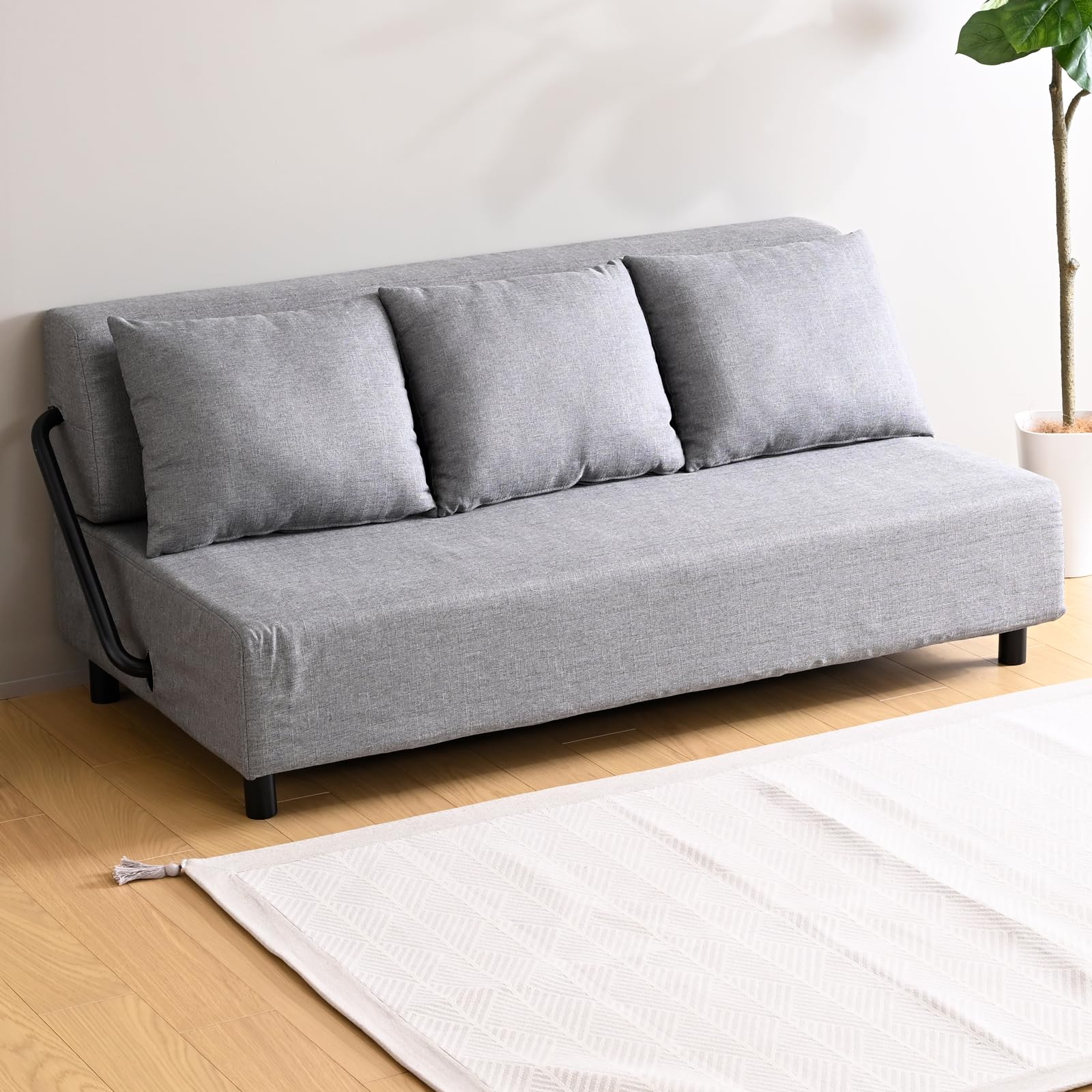 ソファベッド ソファ ベッド 組立て簡単 事務室用 サロン用　GRAY Amazon｜山善(YAMAZEN) ソファ 壁付けできる ソファベッド クッション