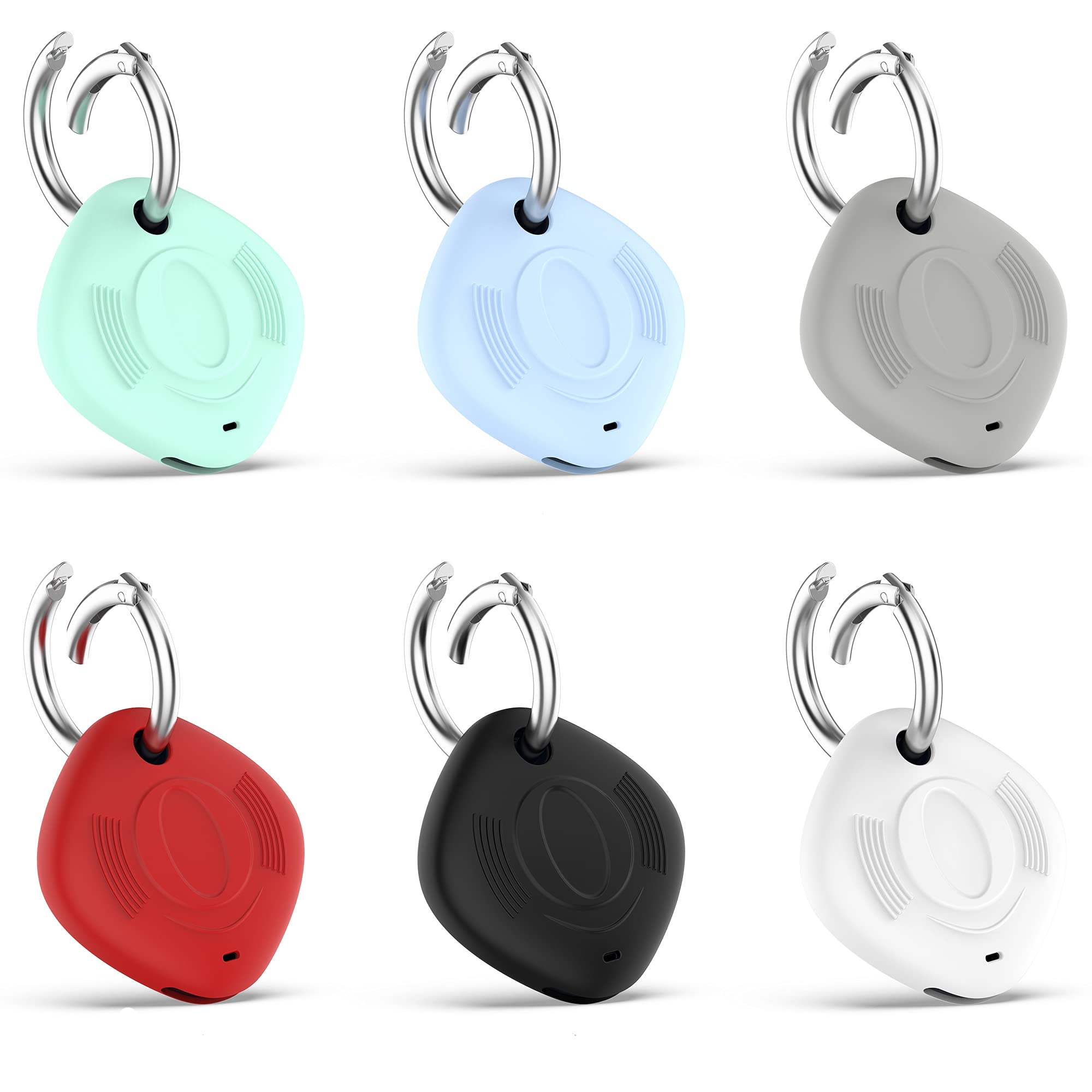 [6-Pack] Portable Protector Case Compatible with Samsung Smart Tag Tracker Soft Silicone Case Anti-Scratch Lightweight Protective Skin Cover with Key Ring for Smart Tag Finder Keychain Accessory-image-36