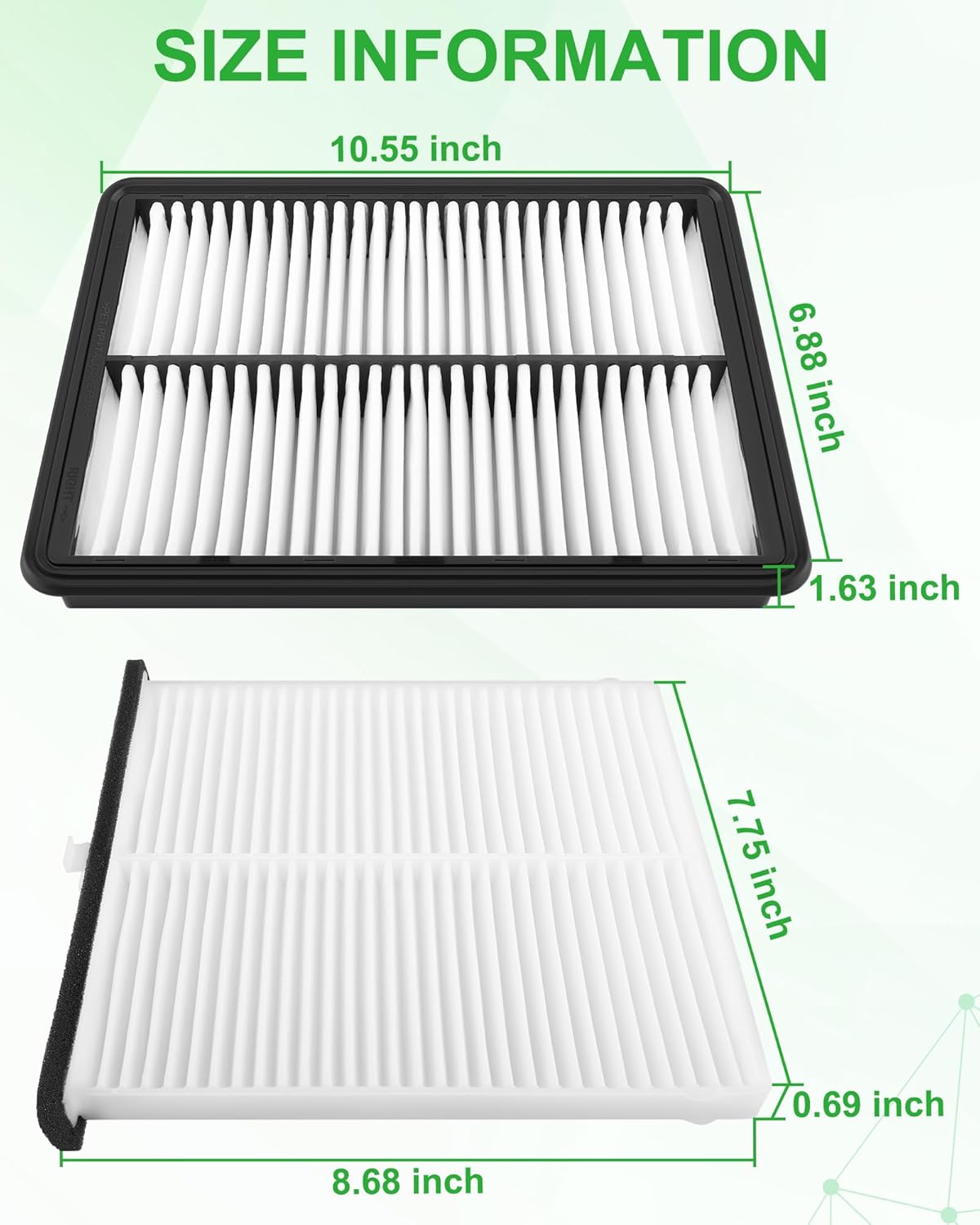 Cabin & Engine Air Filter Set Fit for Mazda 3 (2014-2018), Mazda 6 (2014-2021), Mazda CX-5 2.0L/2.5L (2013-2025), Replace Part NO. KD45-61-J6X, PE07133A0A