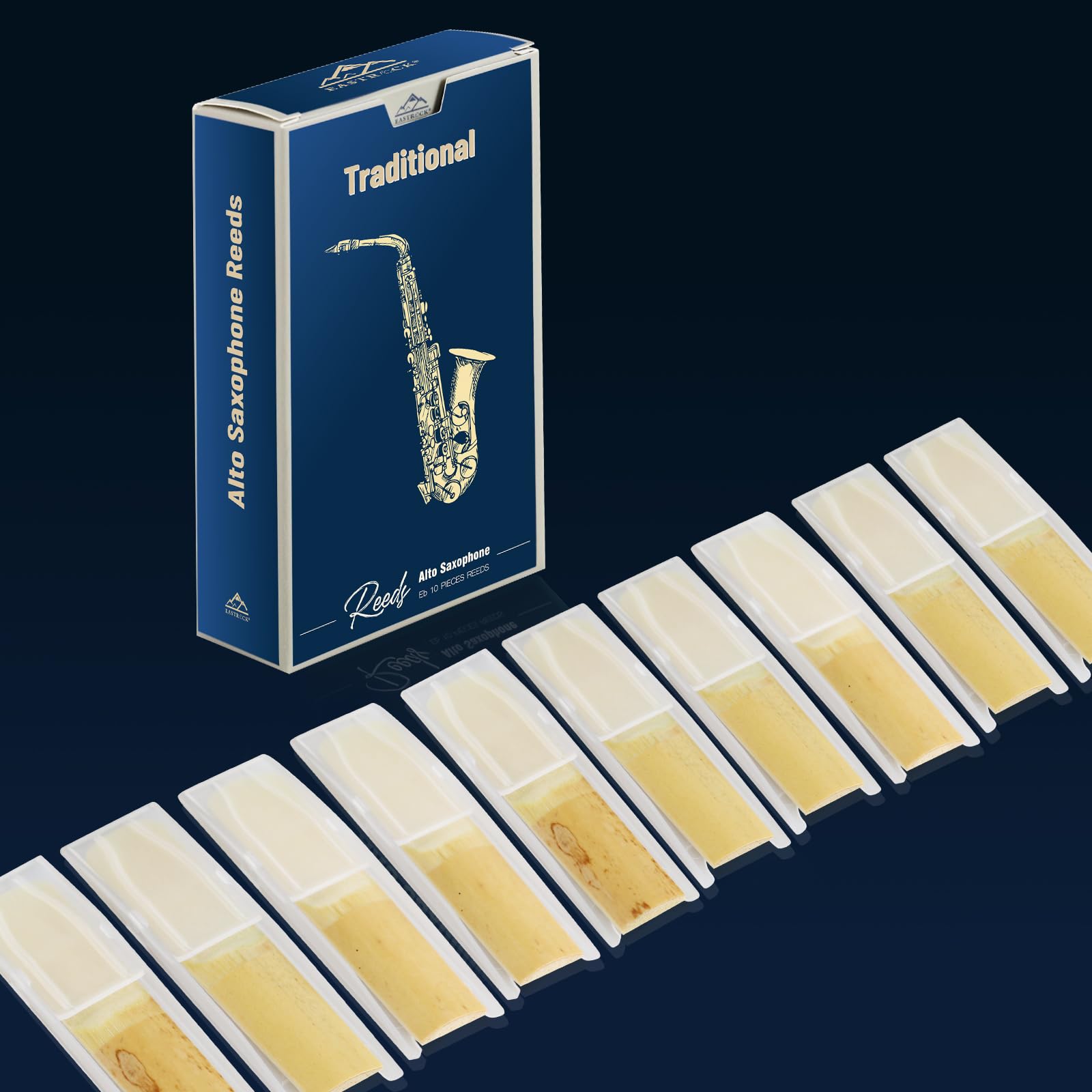 EASTROCK Anches de saxophone alto traditionnel 2.0/2.5/3.0 professionnelles pour saxophone alto débutant et saxophoniste Force 2.0 à 10