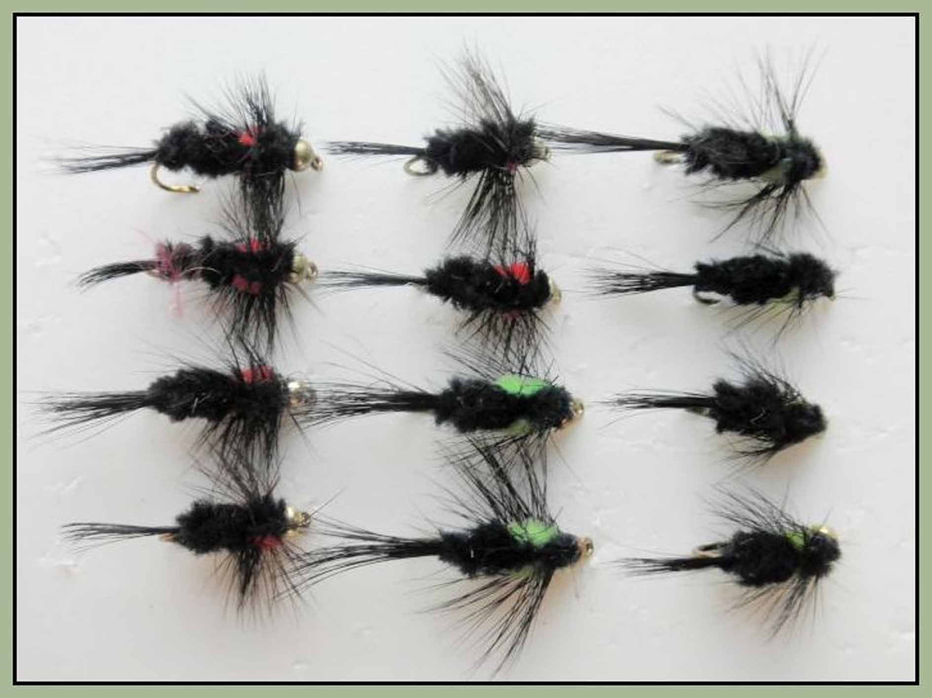 Mosche Per Trota Vendita Online Confezione Da 12 Mosche Montana Per Trota - Gambo Lungo Verde E Rosso | Taglia 10/12 | Per Pesca A Mosca Esche Mosca Ami 10/12 - Foto 9
