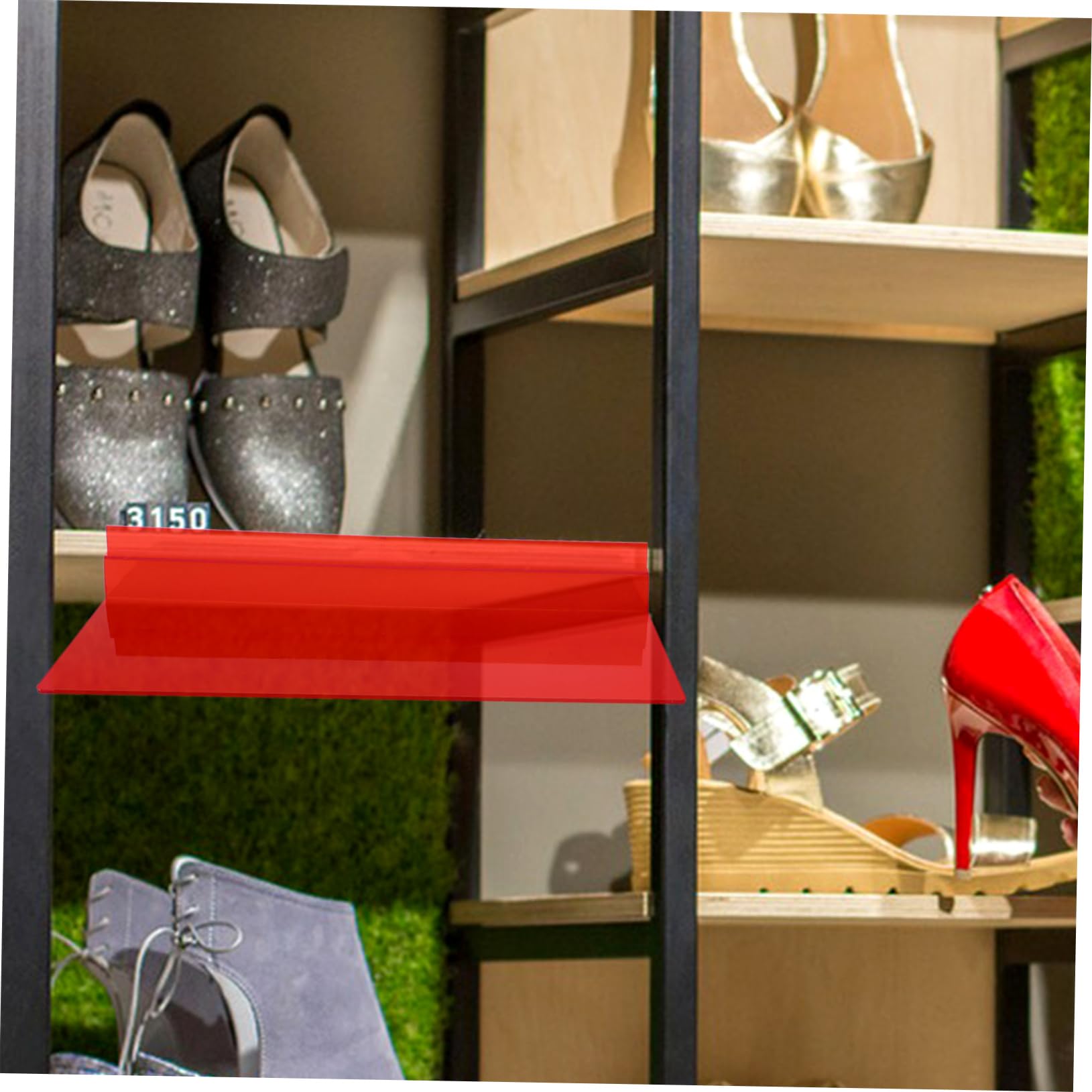 WOONEKY Shoe Shelves 5pcs Slatwall Shelf Wall Shoe Rack Shoe Display Racks Retail Shelves for Sneaker
