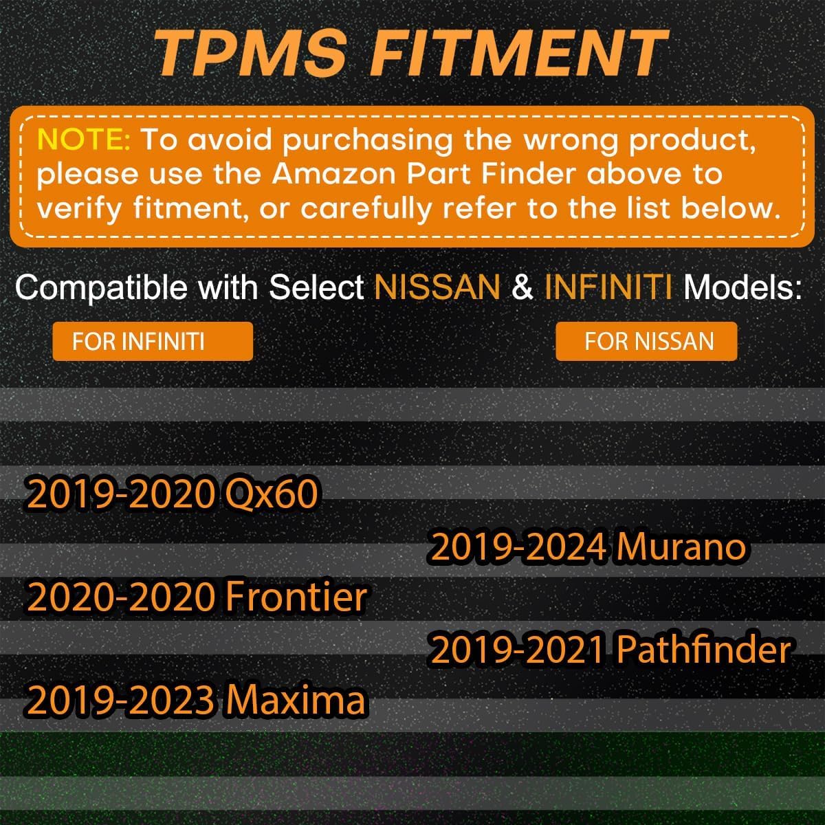 Cheriezing Pre-Programmed Tire Pressure Monitoring Sensor Compatible with Select Nissan Infiniti Models 2019-2023 Maxima Murano Pathfinder Frontier Qx60 433MHz TPMS Sensors Set of 4