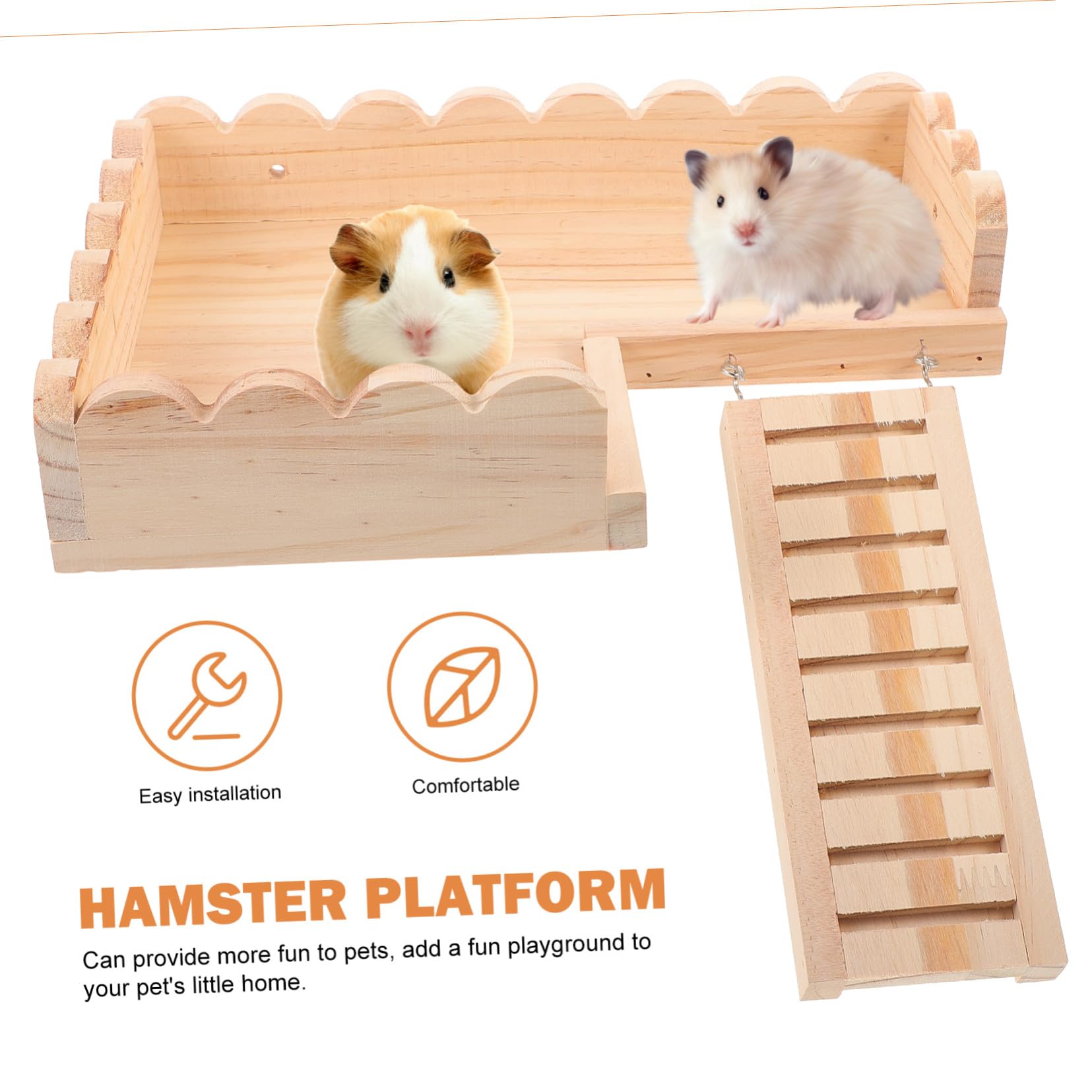 ERINGOGO Hamster Plattform aus Massivholz Große Unterkonstruktion für Käfig Spielplatzzubehör für Hamster Rennmäuse Meerschweinchen und Kleintiere Käfigdekor für Haustiere