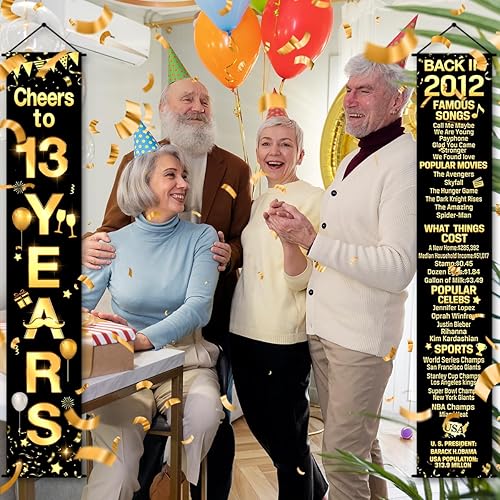 Miniatura 6 de Decoraciones de aniversario para fiesta de cumpleaños número 13, pancarta de felicitación a los 13 años, decoración de fiesta, letrero de bienvenida