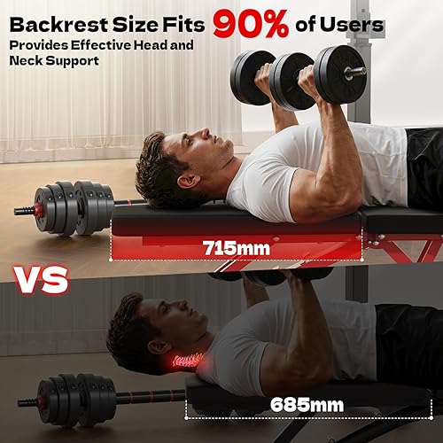 Miniatura 7 de Banco de pesas plegable ajustable para gimnasio en casa, capacidad de 660 libras, banco de entrenamiento multifuncional, resistente y duradero para