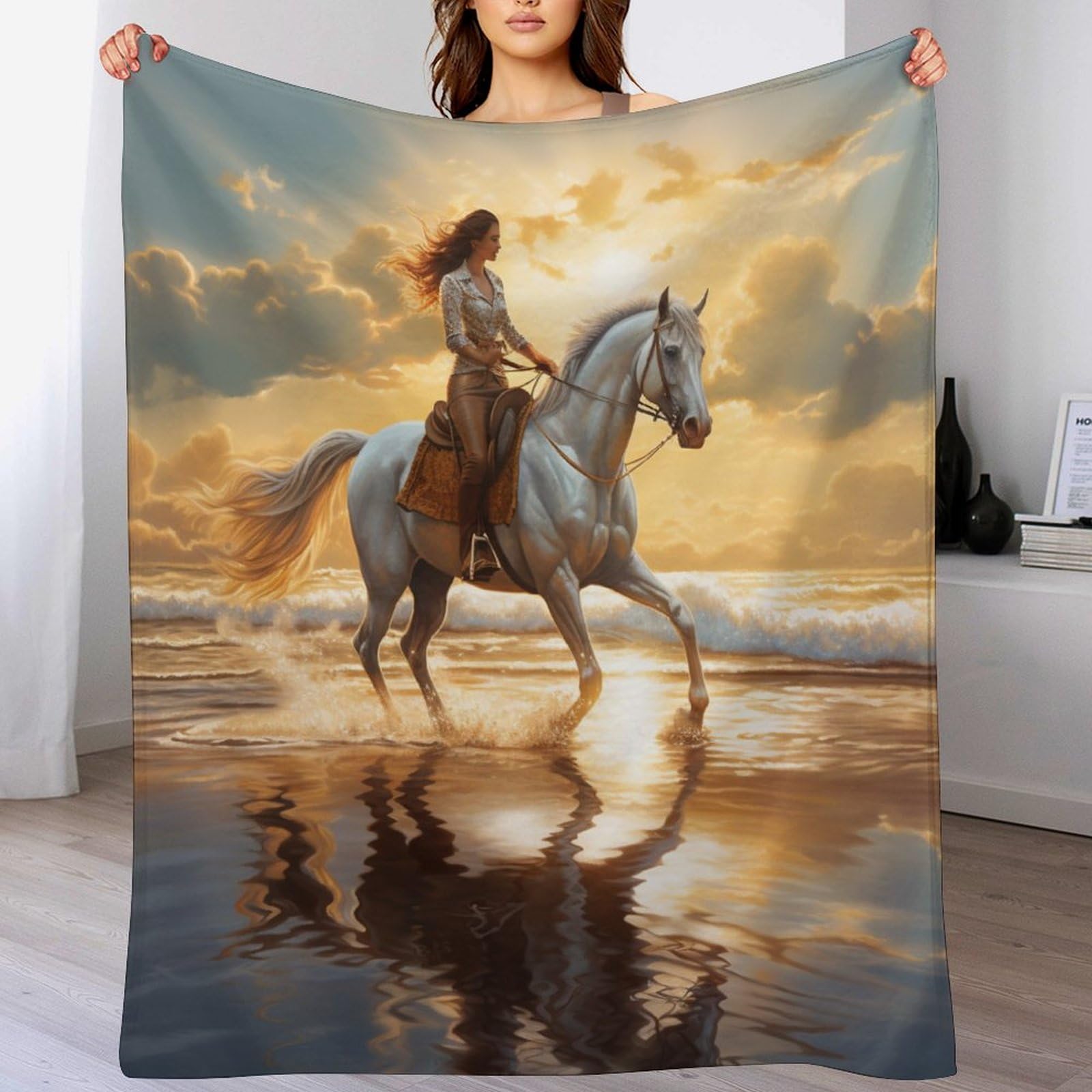 Plaid cheval en flanelle chaude : l'atout confort de votre salon