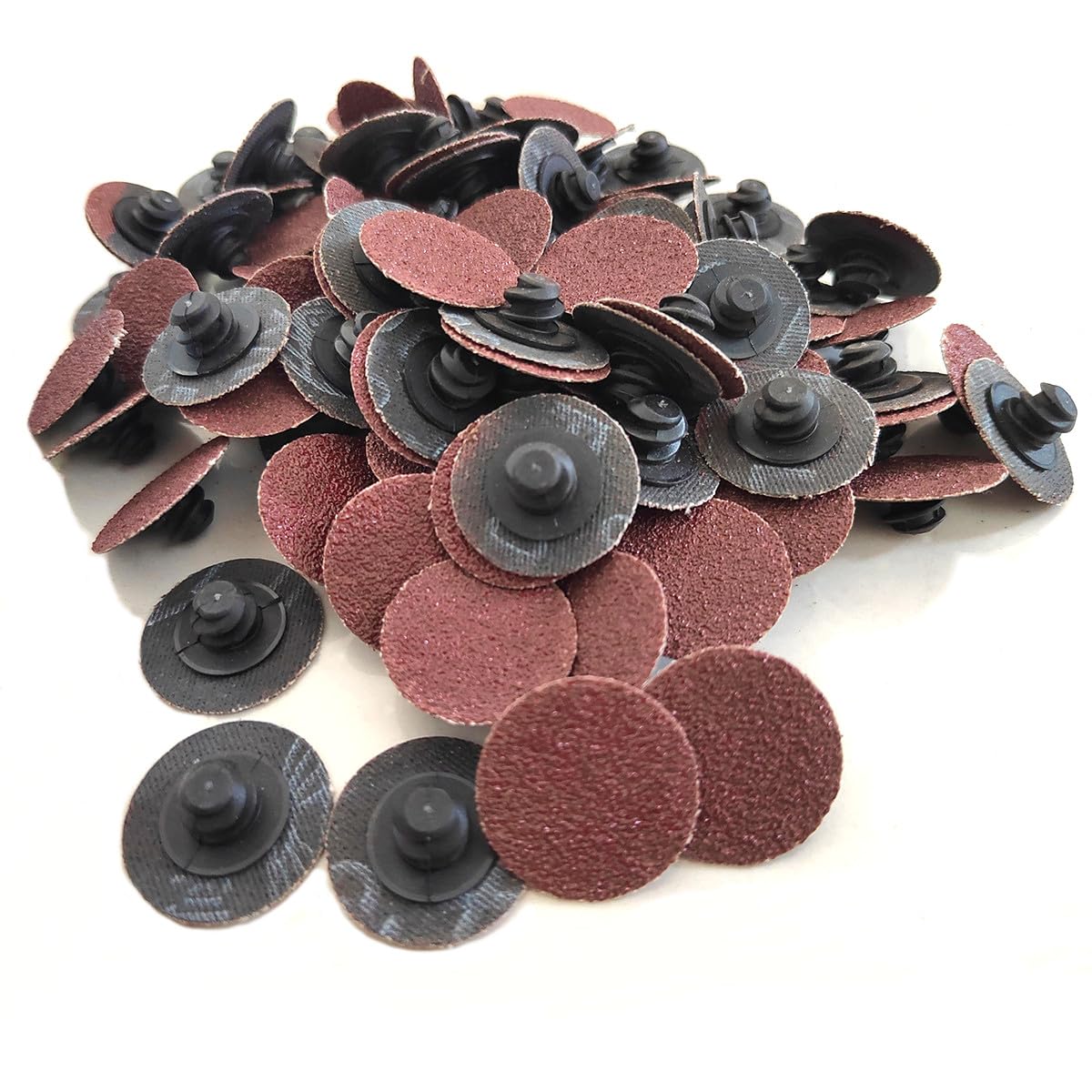 100PCS 1 inch Roll Lock Sanding Disc 80 Grit, VÉZAAR Quick Change Discs Die Grinder Accessories