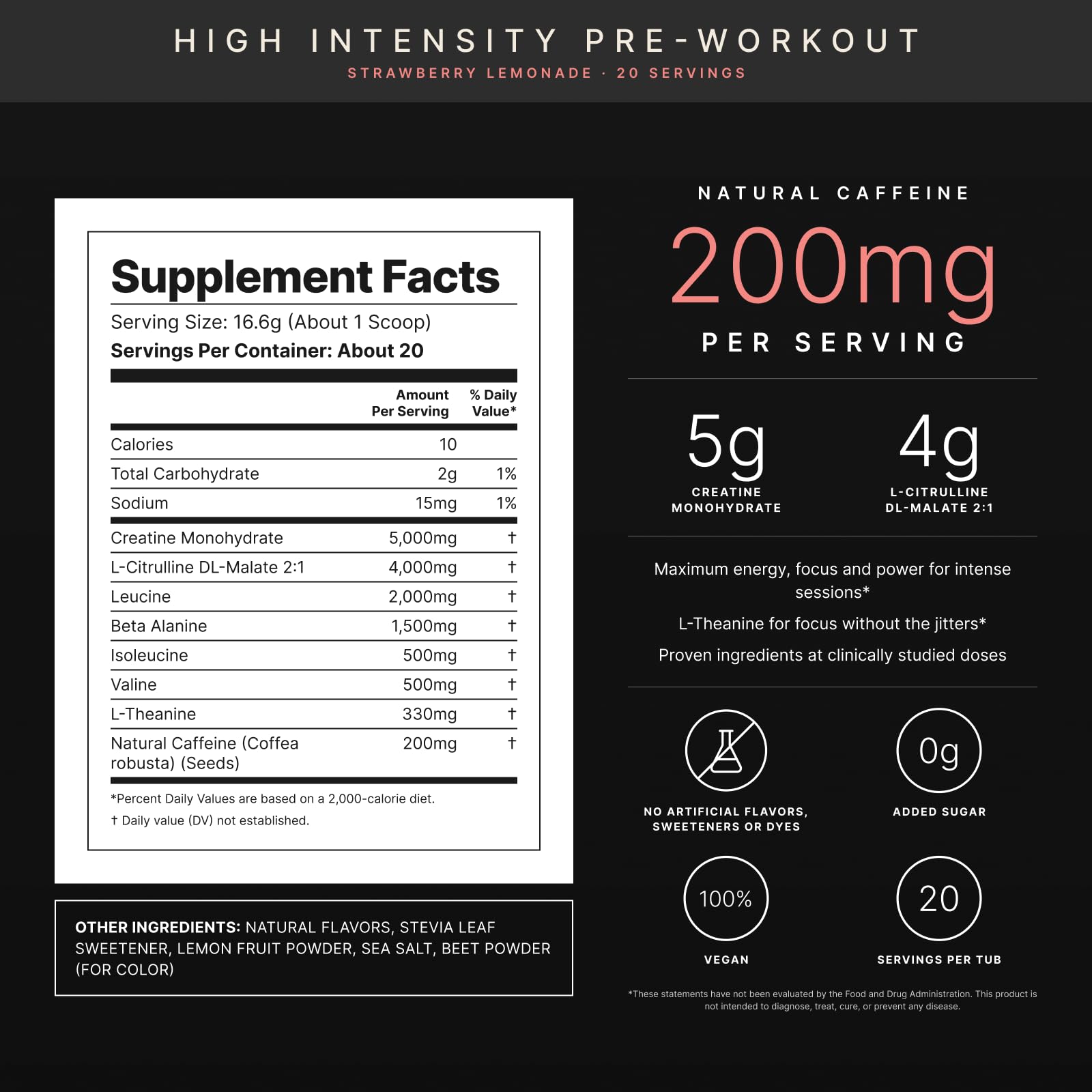 Gainful Pre-Workout Powder, 5g Creatine, Strawberry Lemonade, 20 Servings — Amazon image 2