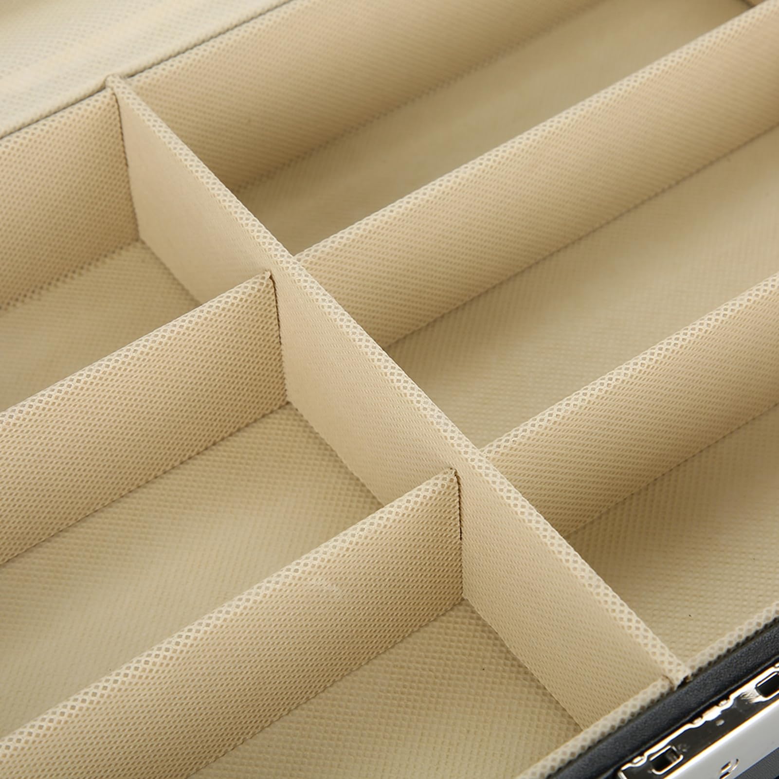 Tragbare Brillen-Ausstellungsbox mit 12 Fächern für Einfachen Zugriff und Organisationslösung für Sonnenbrillen – Elegante Schwarze Farbe – MDF und PU-Leder – 34 X 19 X 16 Cm
