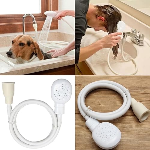 Miniatura 5 de Accesorio de ducha para perros, manguera de ducha para mascotas con cabezal de ducha, accesorio rociador de grifo de fregadero de mano portátil,