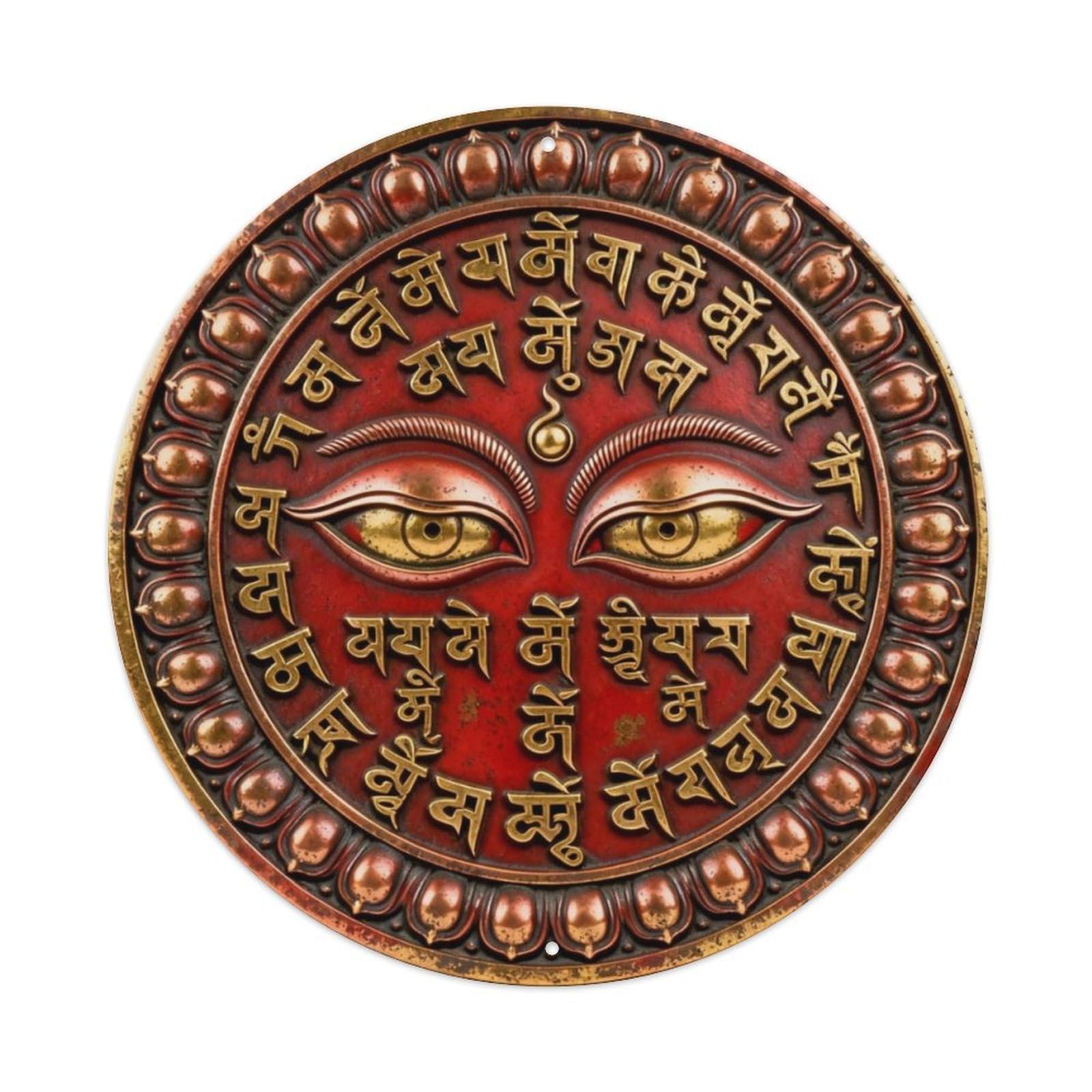 Tibet Buddha Eye Tibetan Mantra Metal Tin Sign Plaque