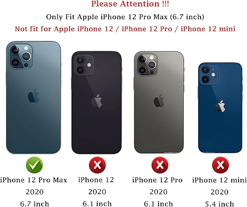 Miniatura 2 de Funda para iPhone 12 Pro Max con cubierta para lente de cámara, protector de pantalla HD, protección contra caídas de grado militar, soporte de