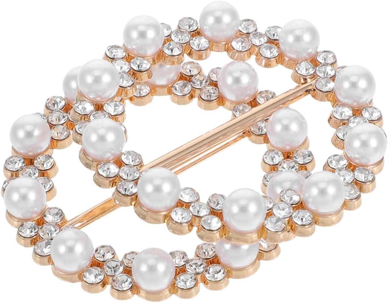 Rhinestone Scarf Rings 2pcs Zinc Alloy Clips for Women