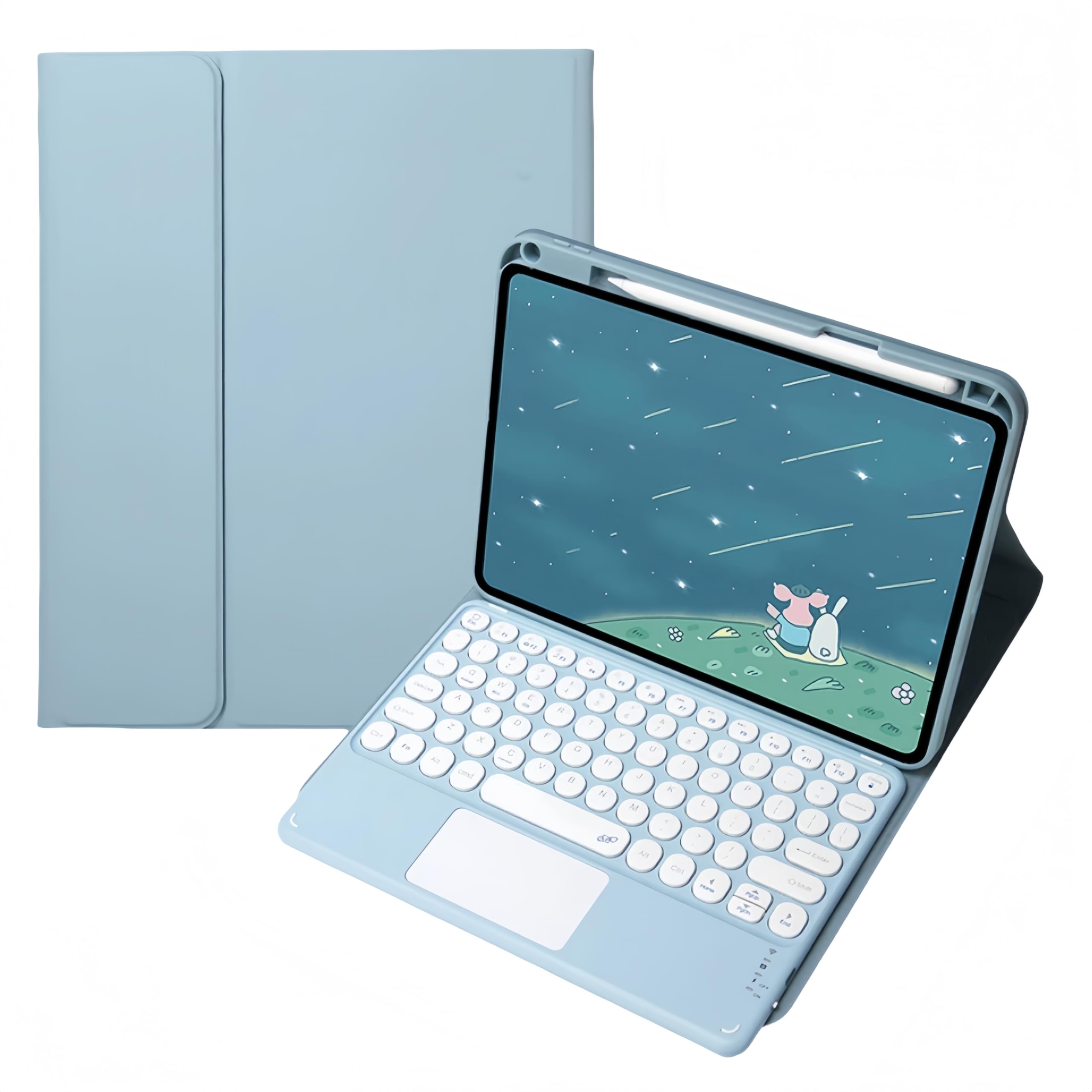 Étui avec Clavier iPad 9/8/7 Génération - Housse Protection avec Clavier Bluetooth - 8