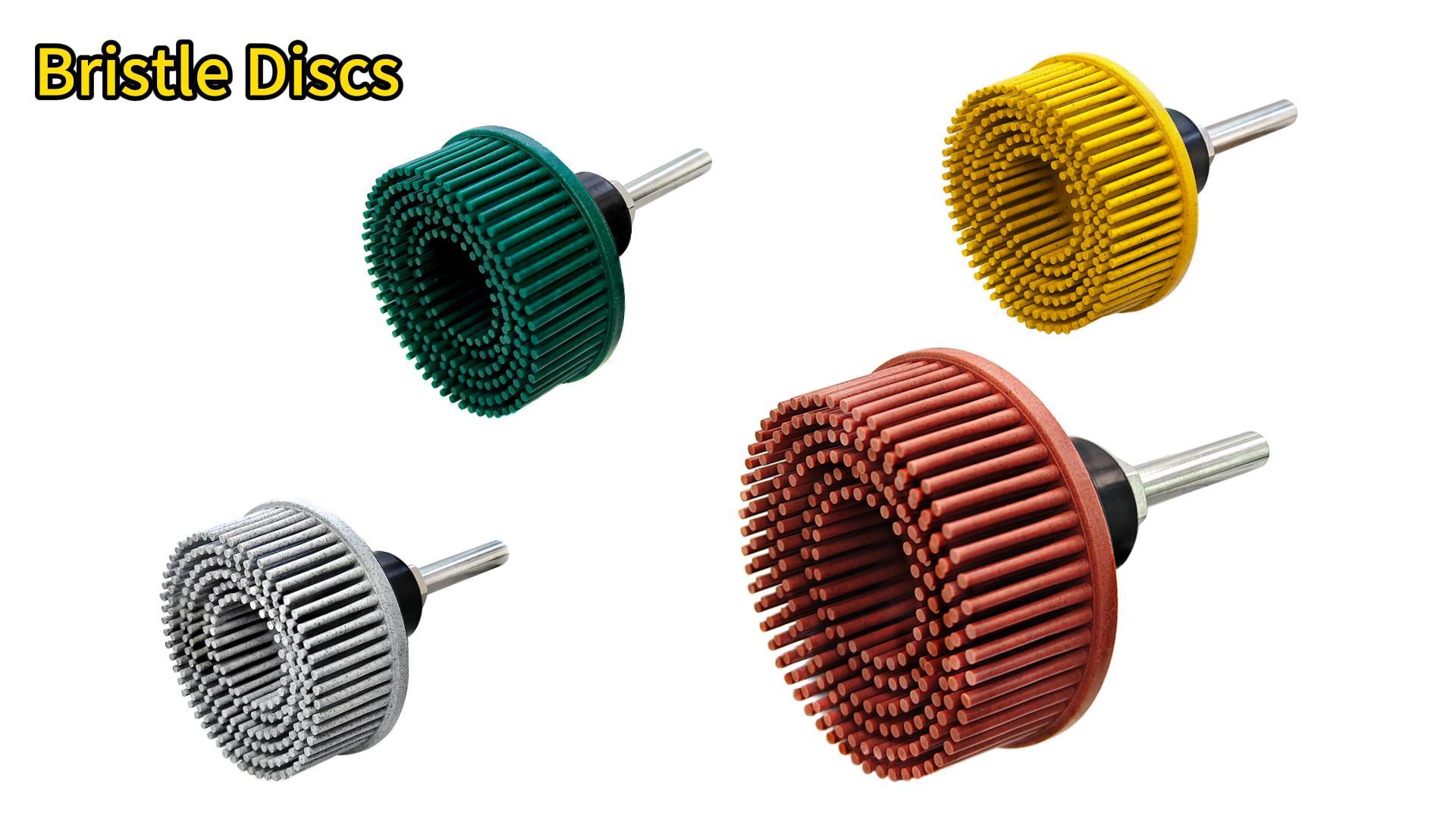 Image of Tools 2 Inch Bristle Disc Bristle Disc Grade - 80# Grit Abrasive Coating Removal Disc for Metal with 6mm Shank Attachment 1set