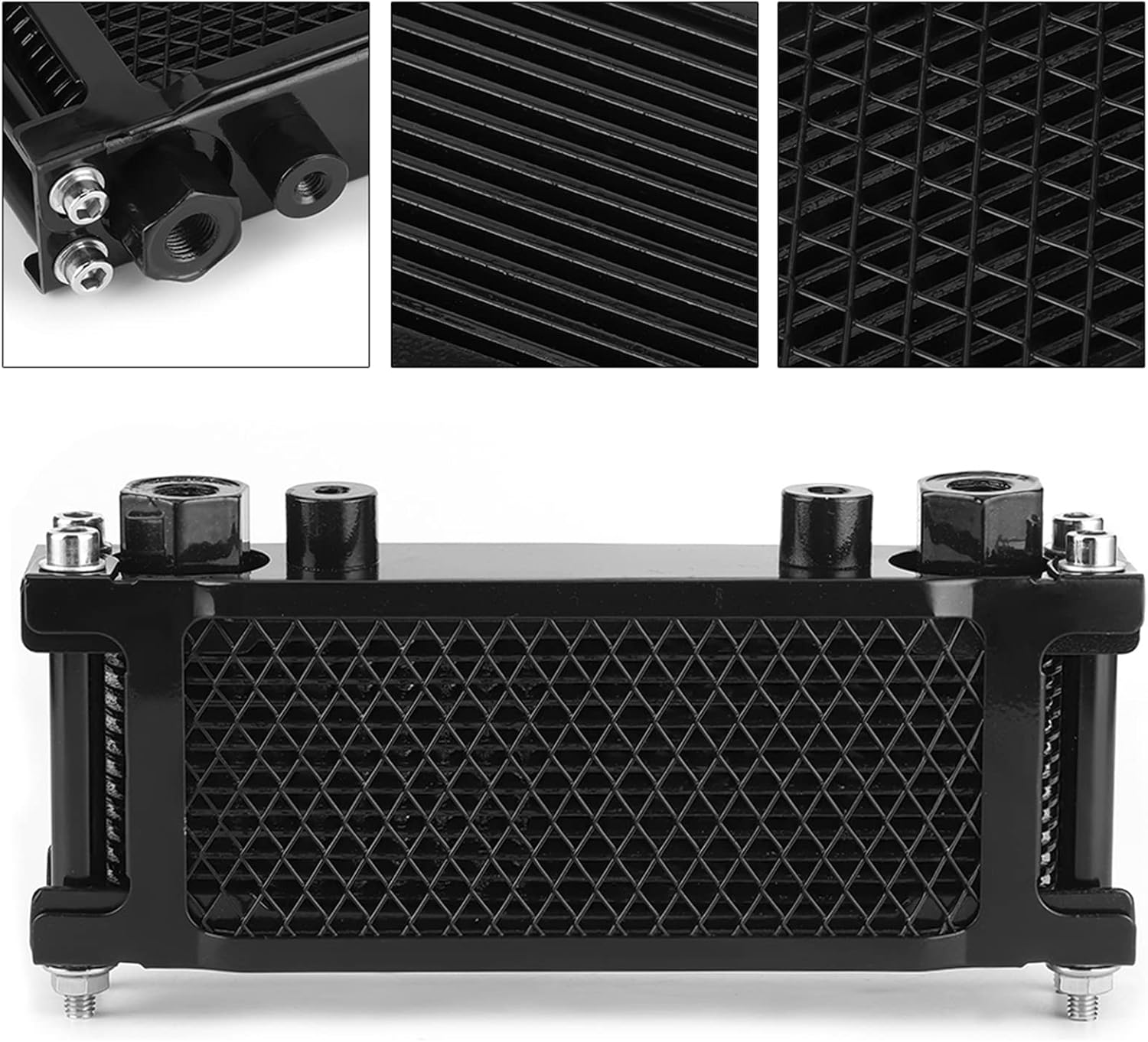 Engine Oil Cooler, Universal Cooling Radiator Kit Fit for Car Off Road ATV 4 Wheel Motorcycle
