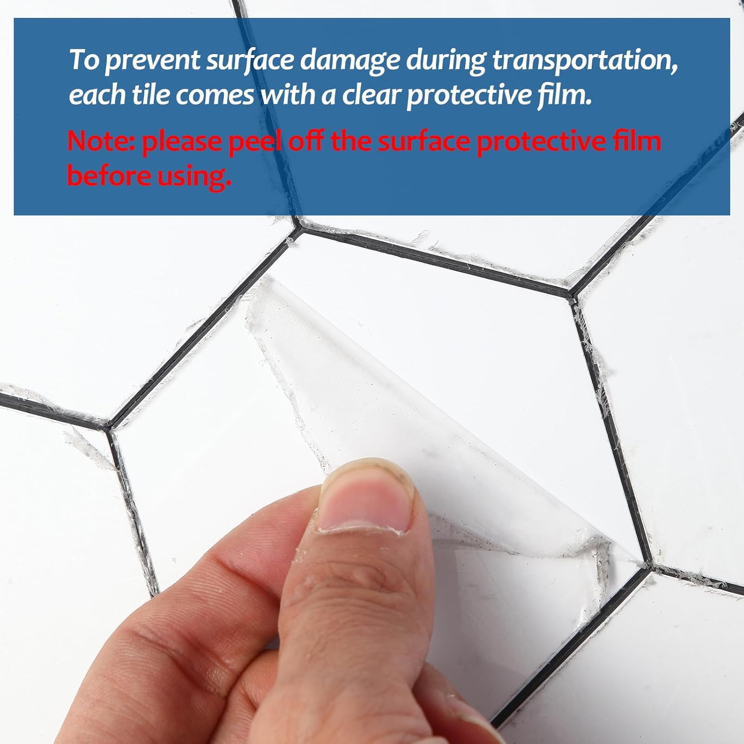 Yipscazo 10 Sheet Hexagon Peel and Stick Backsplash,Self Adhesive Luxury Faux Marble Tile, Creamy White Wall Tile for Kitchen, Stick on Backsplash Tiles for Bathroom,RV,Laundry